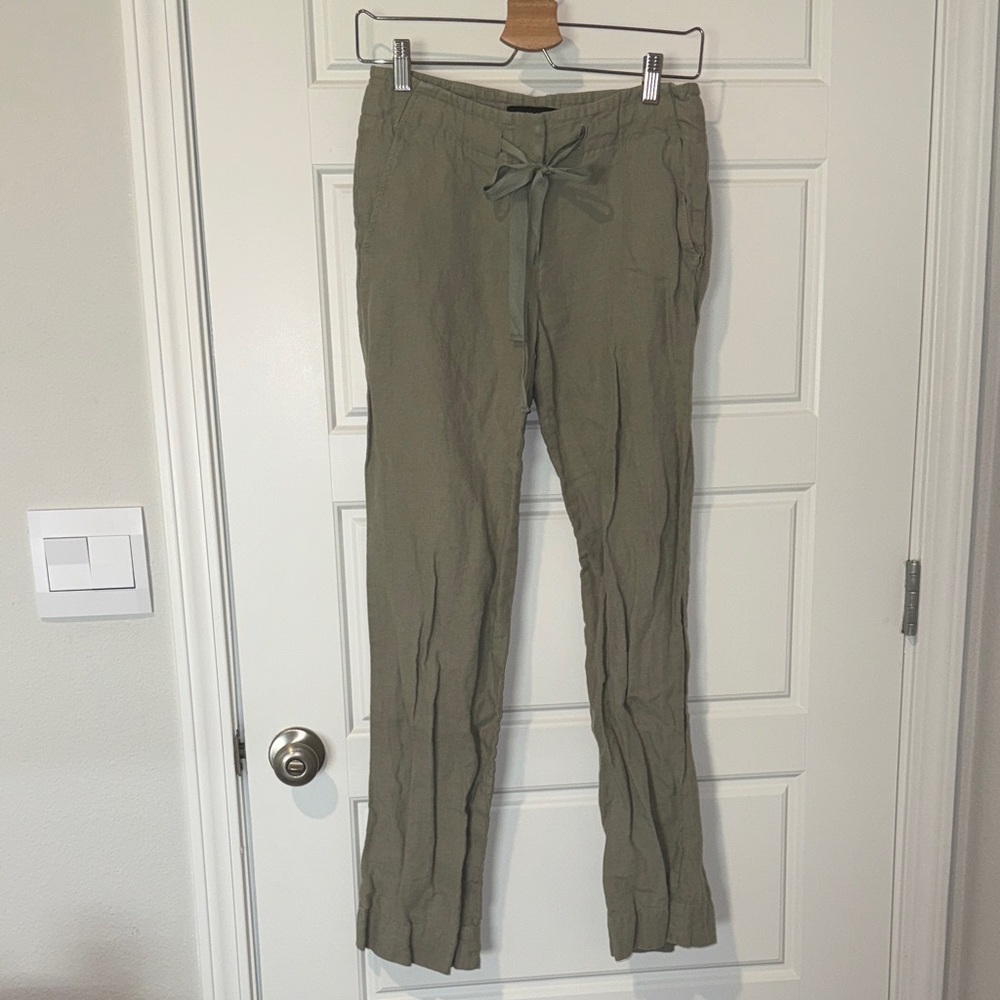 talbots linen straight leg pants size 2